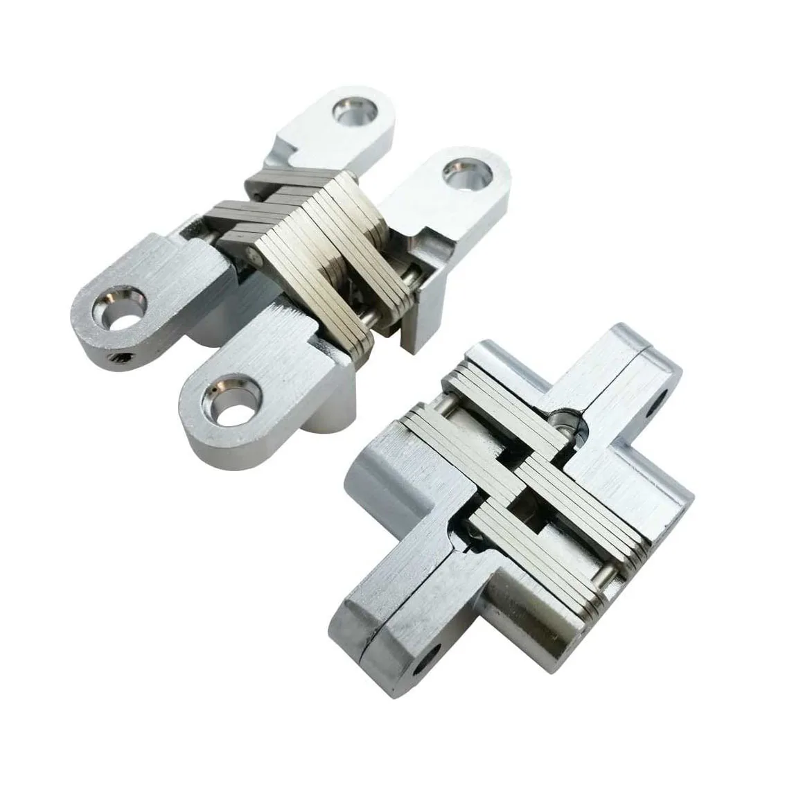 Chrome Plated Small Size 61*15mm Hidden Stainless steel Cabinet Invisible Concealed Hinge for Door
