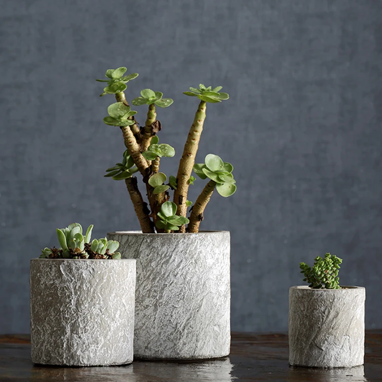Rough texture home tabletop decorations concrete bonsai succulent plant pots garden supplies flower pot for plant flower