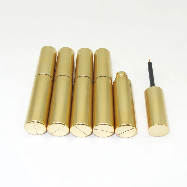 
8ML UV matte silver eyeliner bottle container with brush empty round eyelash glue container 