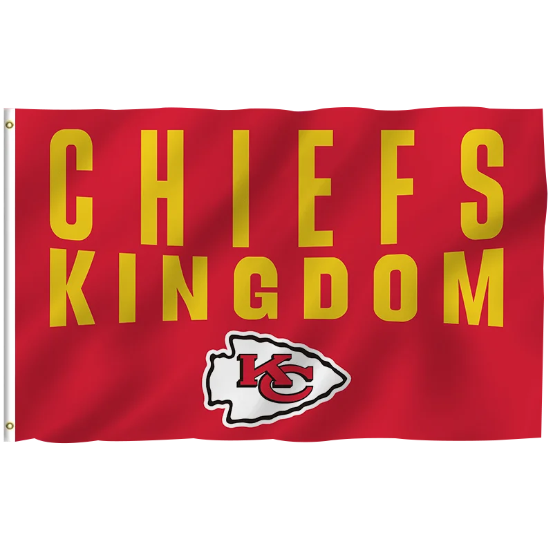 In Stock All  Football Team Flag 3x5ft High Quality Custom Design  100% Polyester Sports Nfl Kansas City Chiefs banners