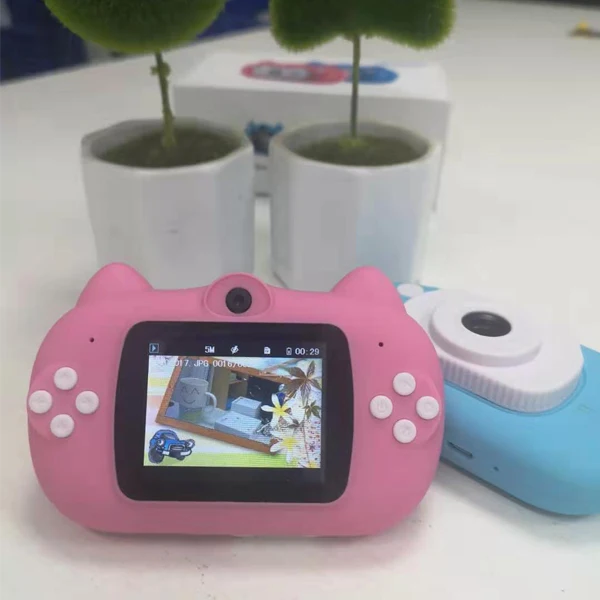 
Best Gift Children Mini Camera 2.2 inch IPS Display 600mah selfie Kids Digital Video Cat Camera Toy For 3-10 years old Kids 