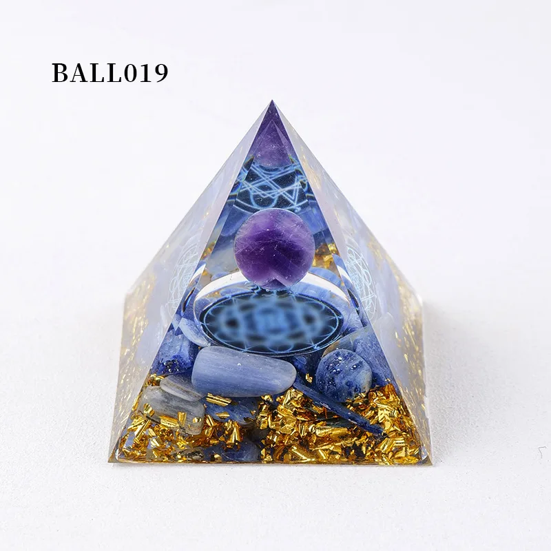 Orgone pyramid healing stones seven chakras Orgone pyramid gravel crystal resin Pyramid Energy amplifier for meditation