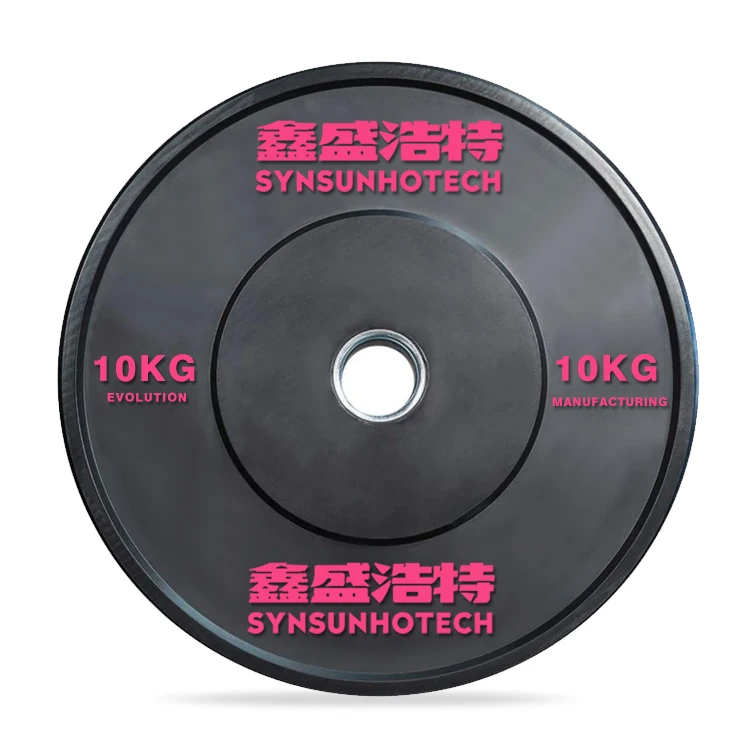 Hot Sell Weight Lifting Gym Bumper Barbell Black Cast Iron Rubber Weight Plates