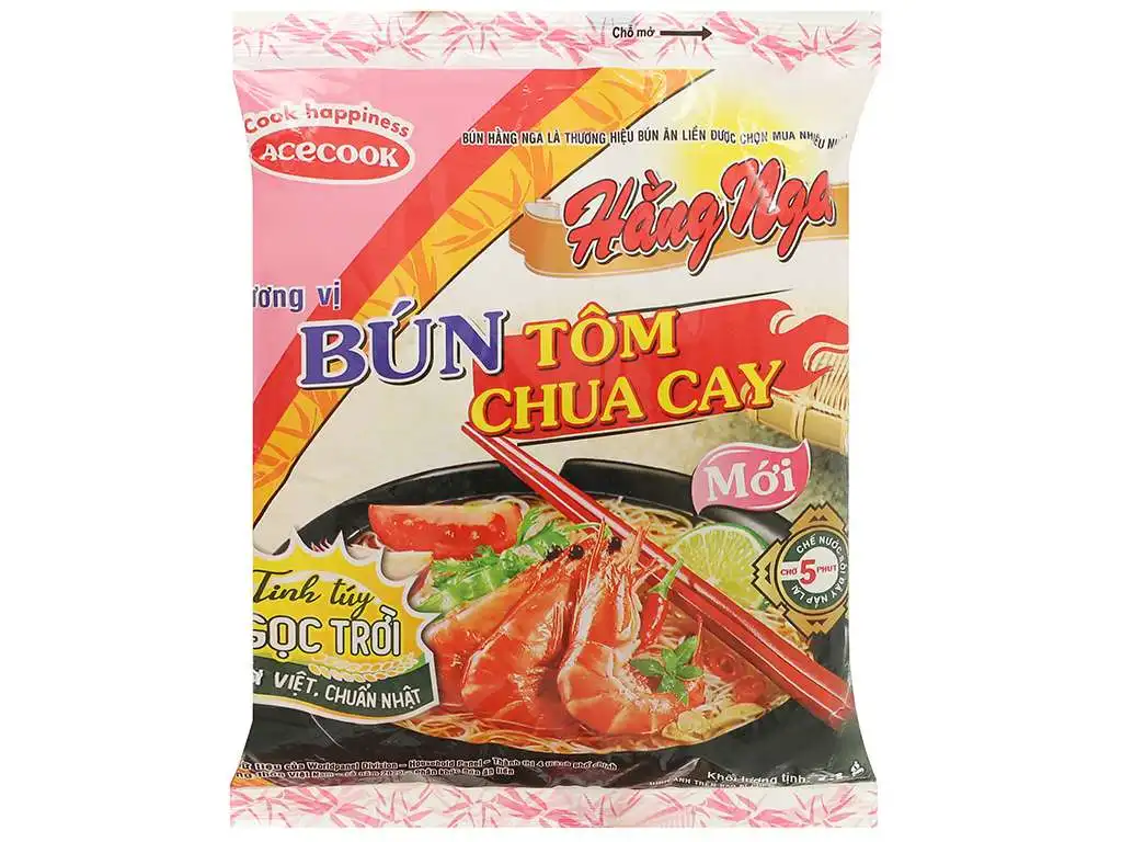 Hang Nga Shrimp Sour & Chili Vermicelli Bag 73g x 30 wholesale exporter