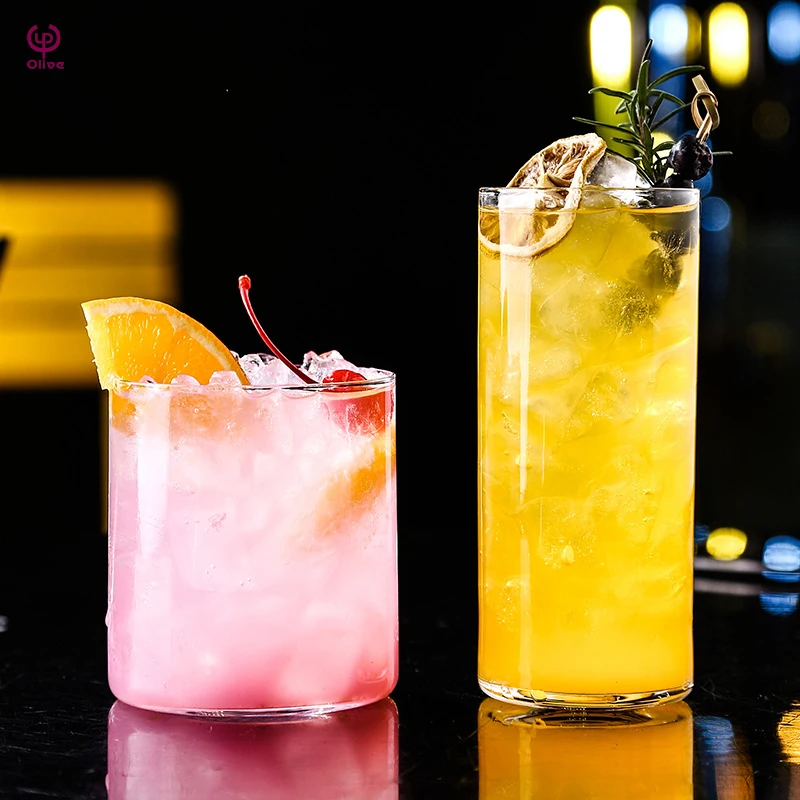 Japanese straight thin walled water glass colin cocktail highball glass cup restaurant glassware home drinking glass tumbler