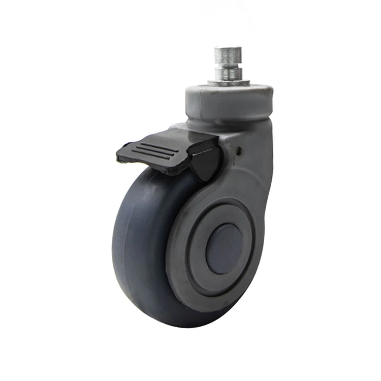 60mm Inserted Link Brake Plastic Trestle Swivel Infusion Stand Wheels