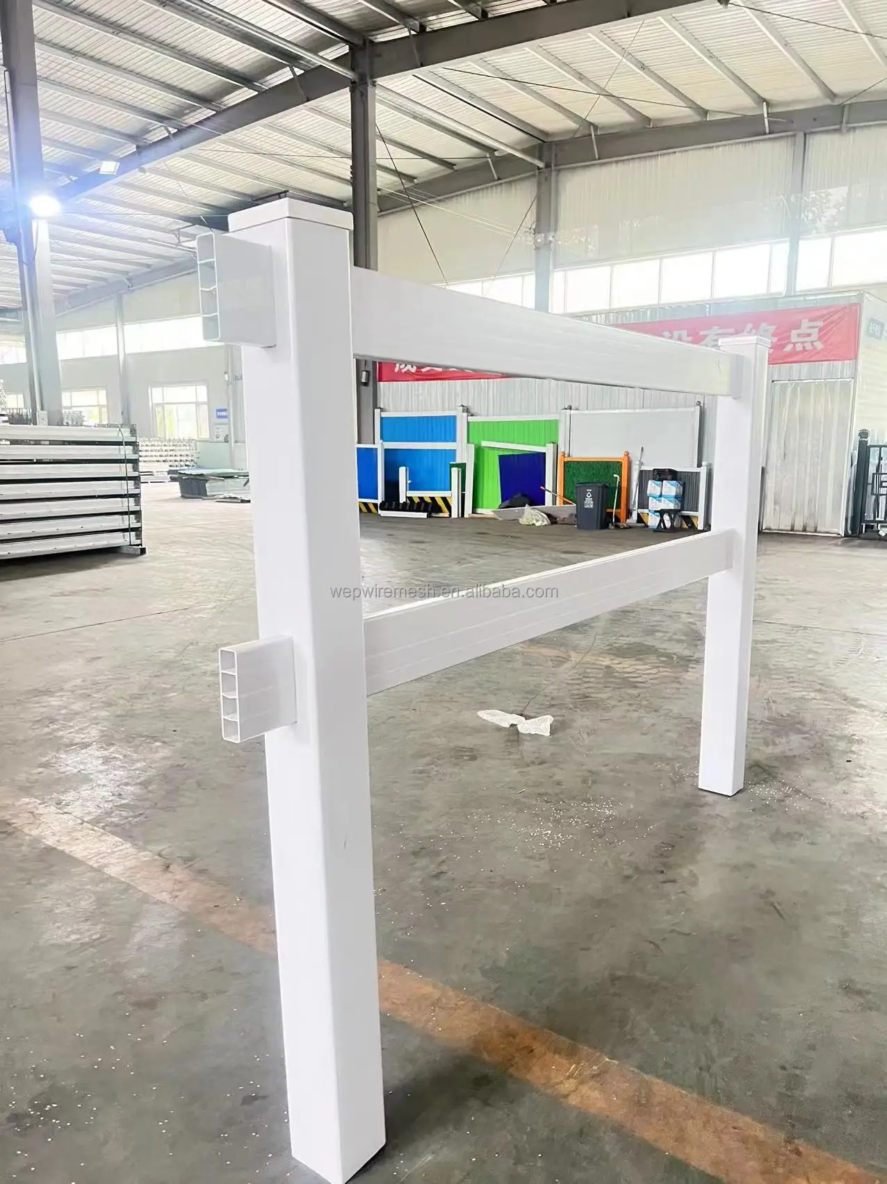 Outdoor Panel Garden Fence PVC 3 Rails Farm and Horse Fence