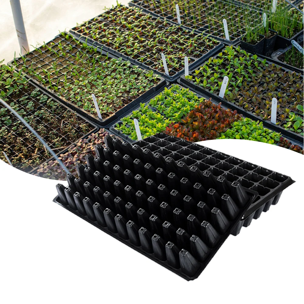 Wholesale Black White Blue Plastic Nursery Tray Plant Germination Growing 21/32/50/72Cells Seedling Trays