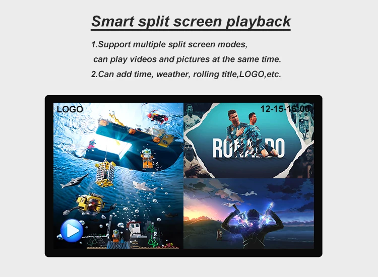 Indoor digital signage Hanging Ceiling Window Advertise Display wall mounted LCD menu board Advertising machine