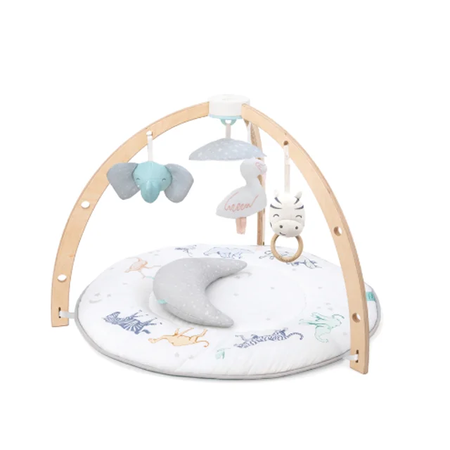 Custom early education brain development toys Eco-friendly Montessori wooden foldable triangular fitness frame baby play gym