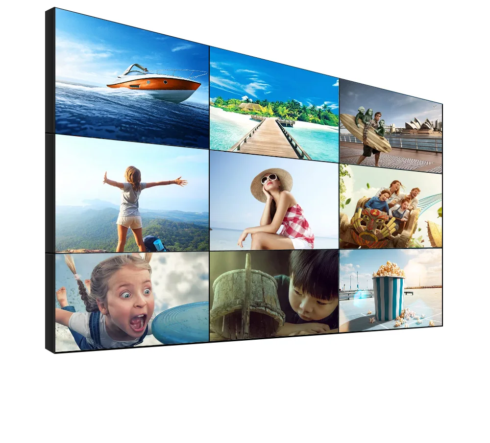 55 inch back light 700 nits wall mounted  LCD video wall with narrow bezel 1.8 mm 3.5 mm