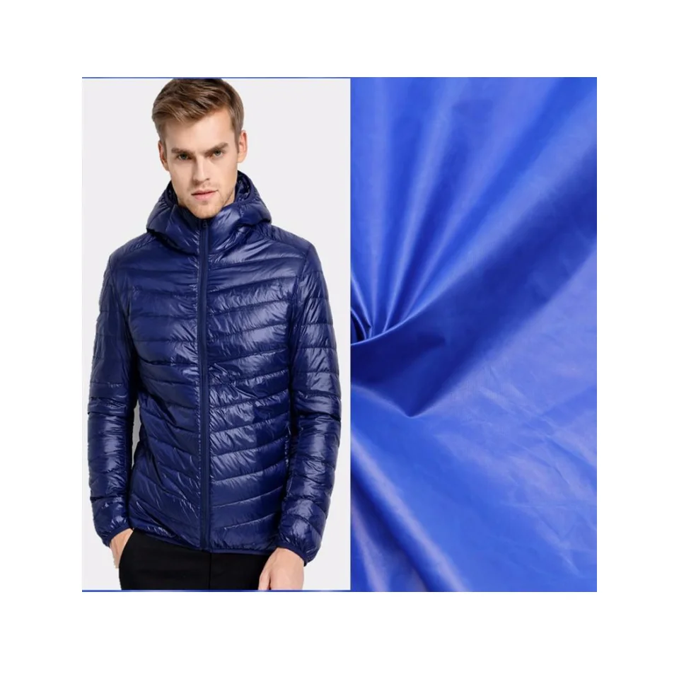 20d 100% Nylon Wrinkle Water Resistant Uv50 Pu Coated 380t Nylon Fabric Down Coat And Jacket