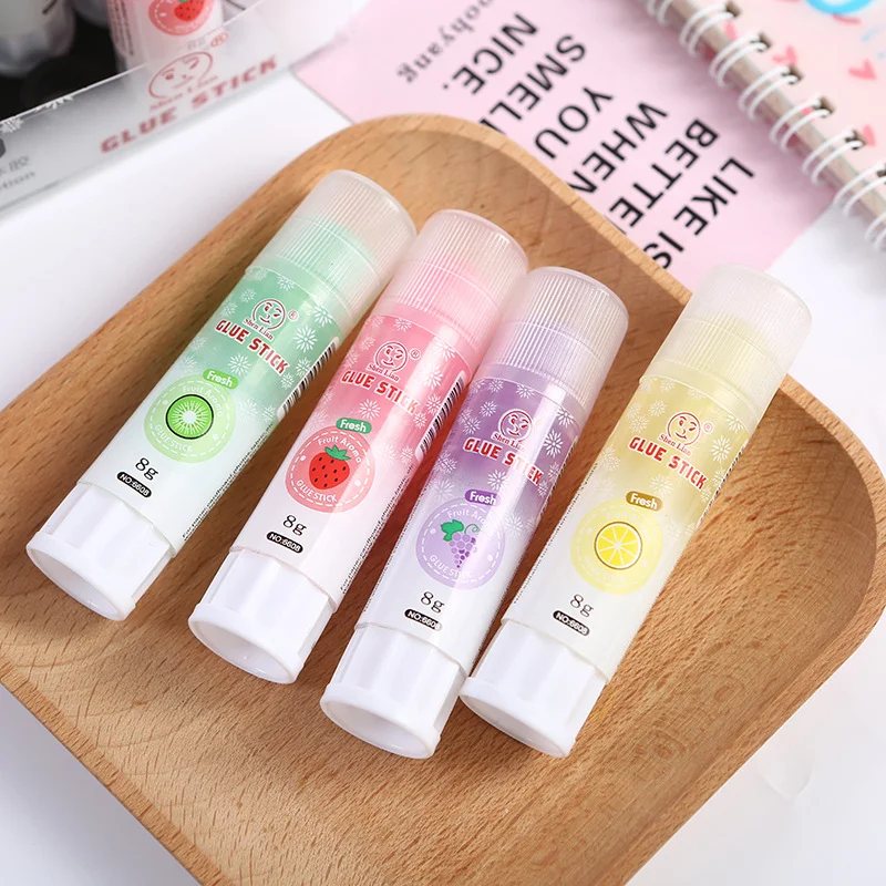 Wholesale Non-toxic Colorful Glue Stick with Fruity Odour and Custom LOGO for Kids Stationery