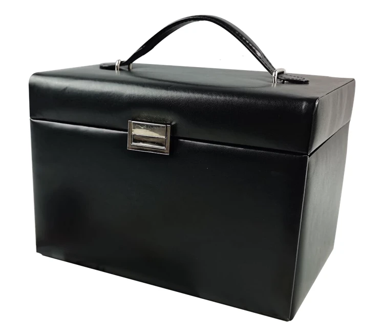 Высокое Качество Пользовательский логотип Pu кожа роскошный портативный ящик для ювелирных изделий Коробка для хранения