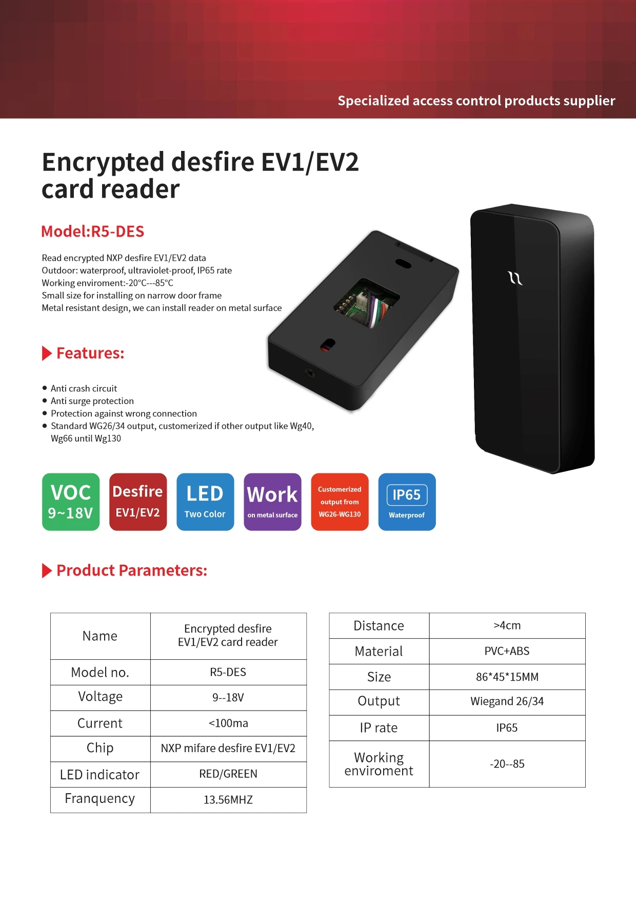 AOPU Encrypted desfire EV1/EV2 Card Reader