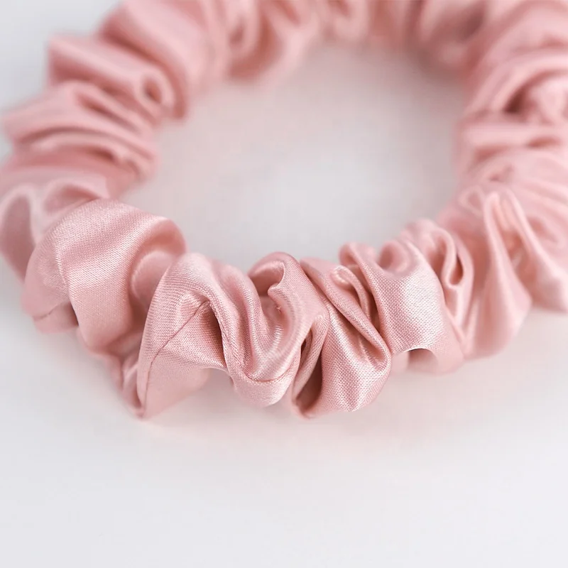 22mm 100% Satin Real Silk Hair Skinny Accessions  Elastic Hair Bands 4 Different Size Silk Scrunchie