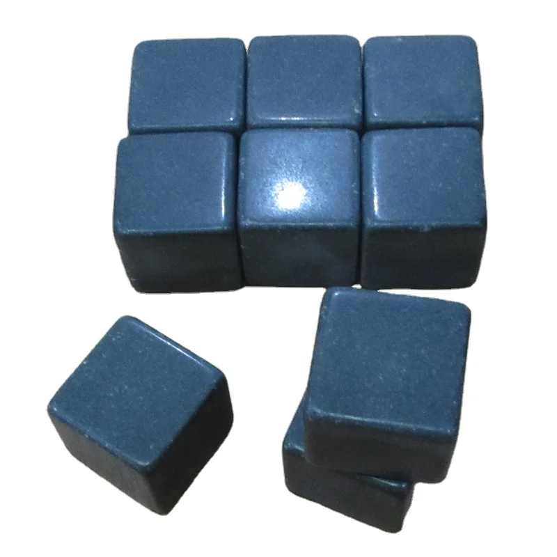 Натуральный камень черный полированный куб камня для виски с черным мешком и белой коробкой