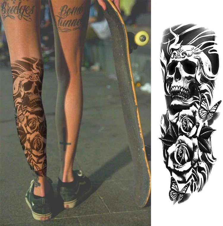 New Design Super Large Size Black Full Arm Sleeve Tattoo