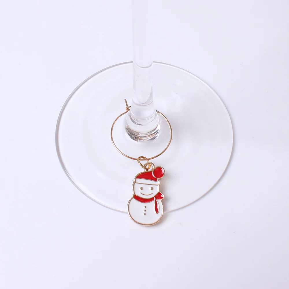 Christmas gist sets 6 style Wine Glass Charms  Wine Identification Markers for Stem Glasses Wine Tasting Party