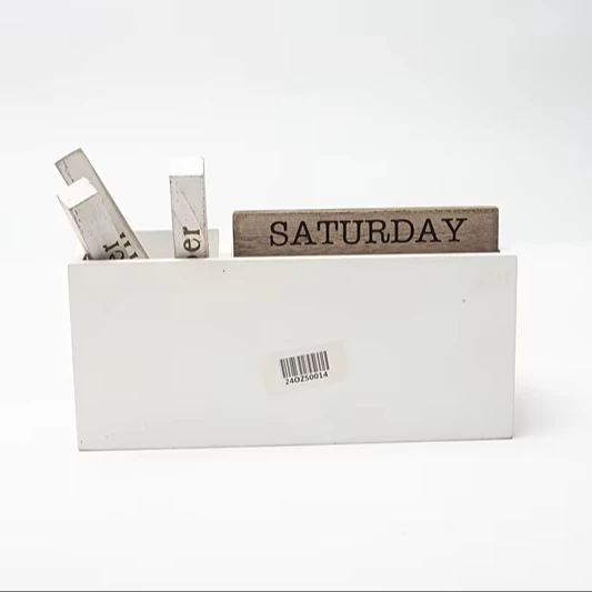 Wood Block Calendar Month Date Display Office Desk Accessory Desk Calendar With Plastic Accessories