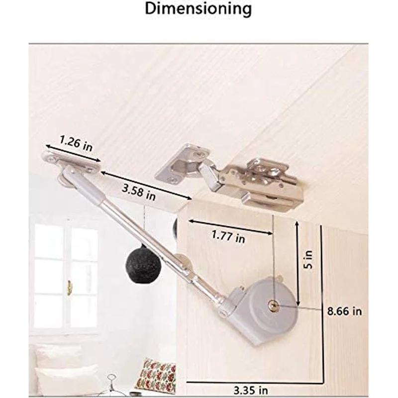Lift UP Hydraulic Soft Closing Damping Cabinet Door Gas Spring Support Furniture Hardware Hinges