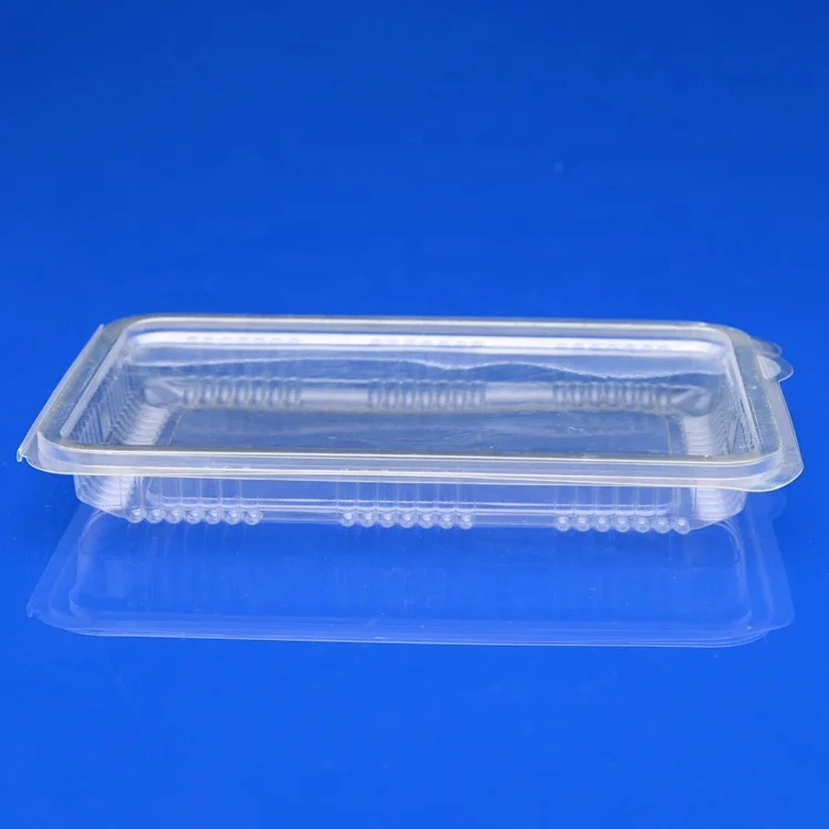 Transparent manufacturers take away clamshell container Custom plastic low height  design food container