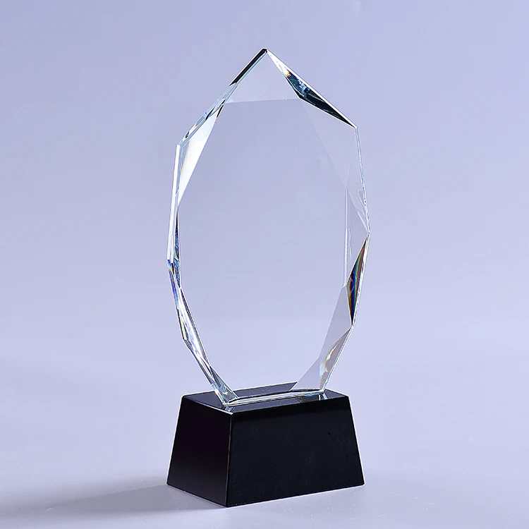 Custom Design High Quality Best Selling Crystal Clear Oscar Award Trophy With Black Base