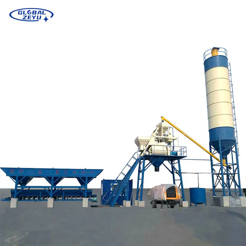 Factory Manufacture Mini Concrete Mixer Plant HZS25 to HZS120 25M3/h 35M3/h 50M3/H 60M3/h 75M3/h 90M3/H 120M3/H Concrete Plant