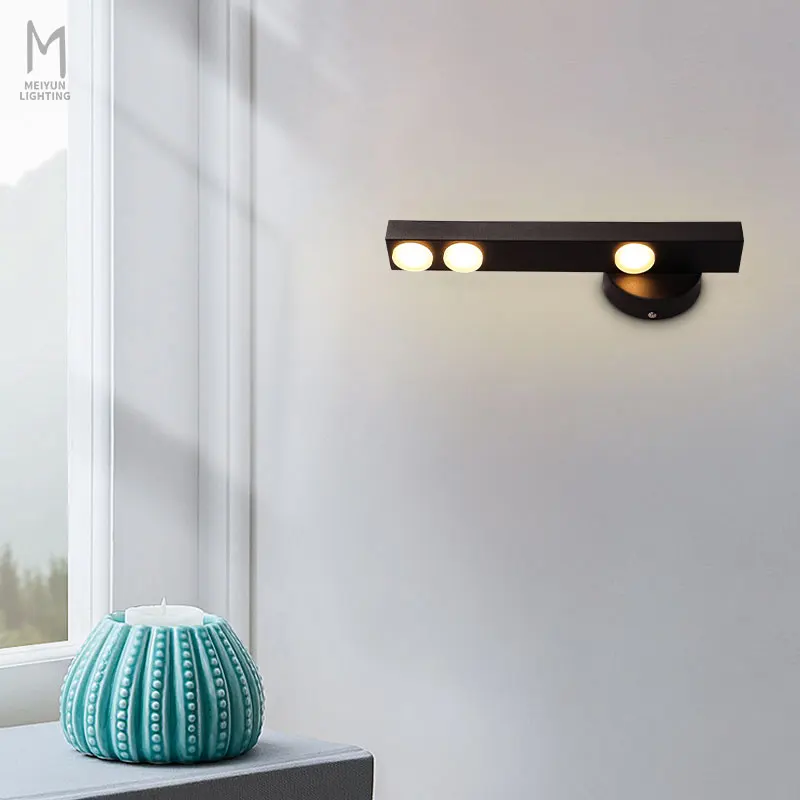 Modern Vintage Iron Matte Black Zhongshan Acrylic LED Wall Light for Bed Sale