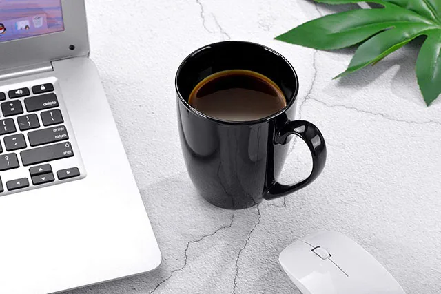 13 Ounce Porcelain Cups Mug Tea and Coffee Ceramic Black Mugs Creative A-B Grade, Food Contact Safe All-season Sustainable