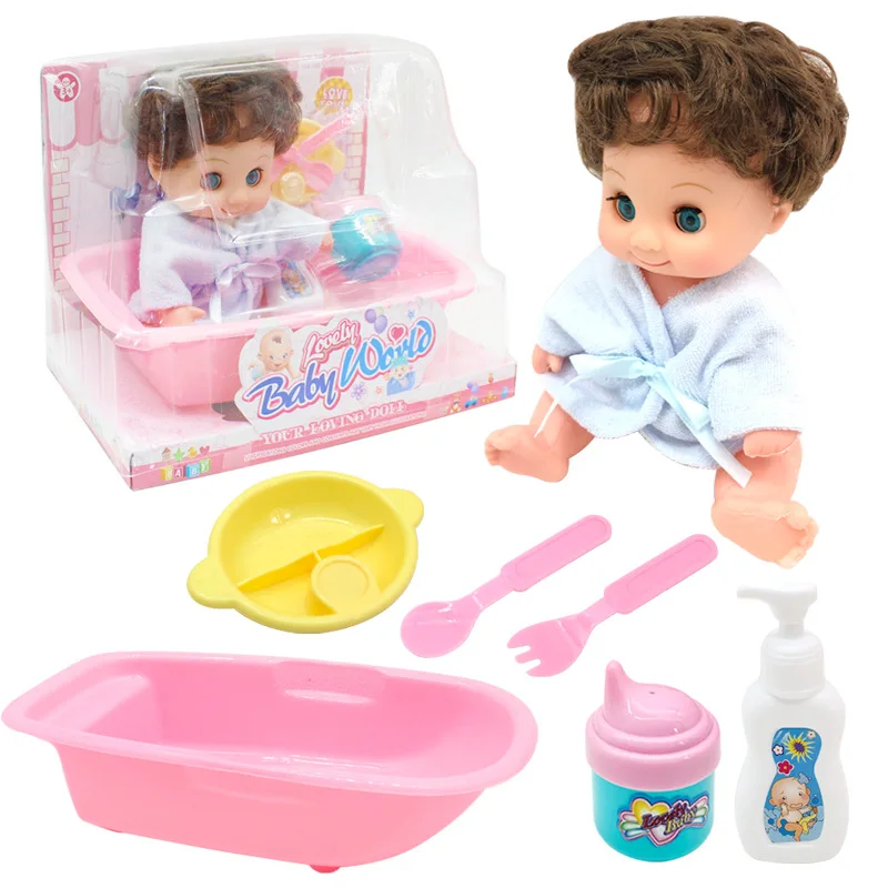 Hot Selling Mini Vinyl Dolls 8-inch Male Doll Bathtub Tableware Baby Girl Toys