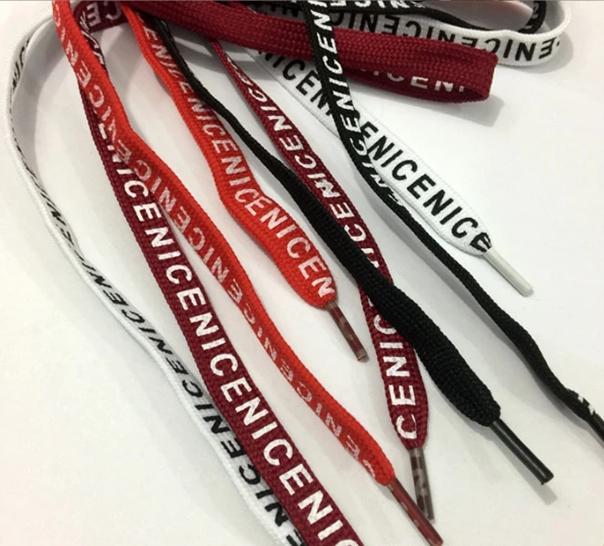 1cm wide hollow polyester drawcord 1.3m with plastic tip letter LOGO waistband 3 colors optional