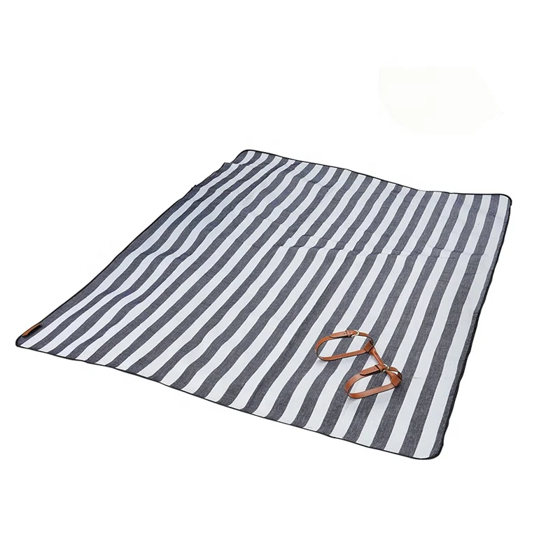 Sand Free Beach Picnic Blanket Large Acrylic Rug Mat Blanket Camping Blankets With PU handle