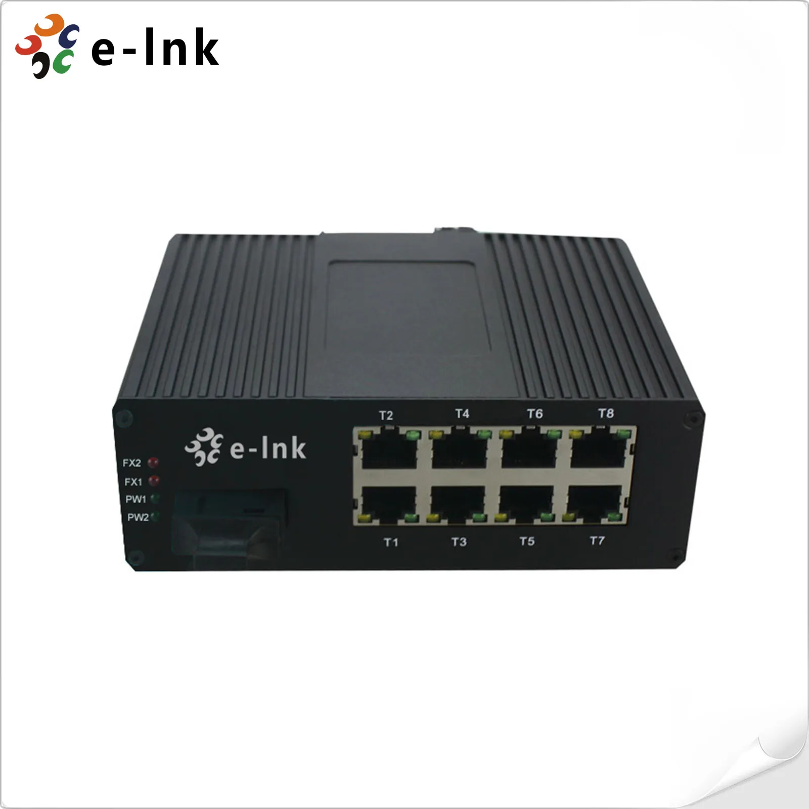 Промышленные 8 Pport 10 / 100BASE-T (8-портовый PoE +) + 1 порт 100BASE-FX