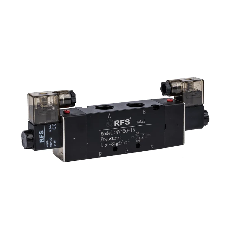 4V210 4V110 4V310 4V410  2/5 Way single control plate type pneumatic flow control solenoid valve  4v210-08