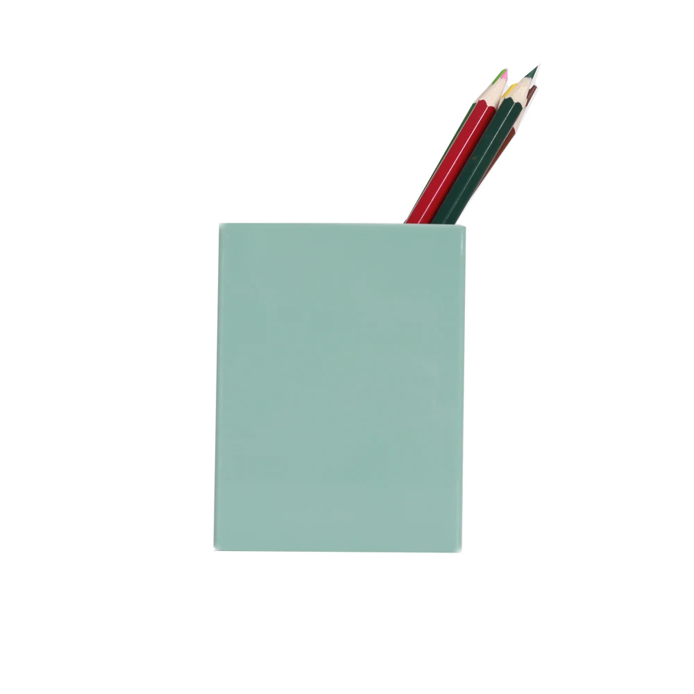 Hot sale Plastic Rectangle Pencil Cup cute fancy desk office storage Pen holder