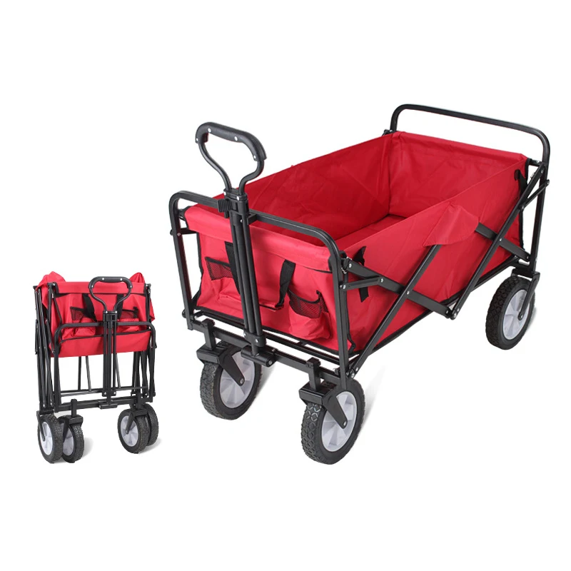 Outdoor garden 4 wheels fishing trolley cart camping beach wagon foldable Cart