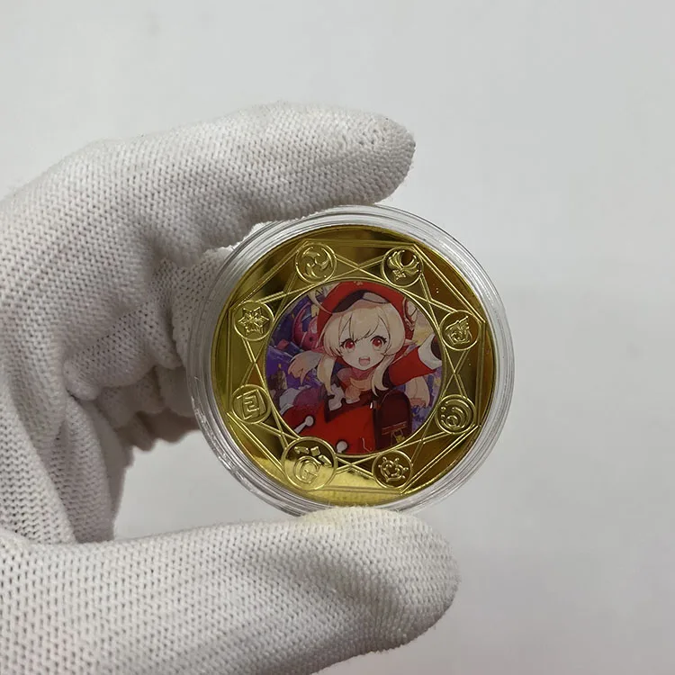 Быстрая доставка Аниме игра Genshin Impact 24K позолоченная монета в наличии