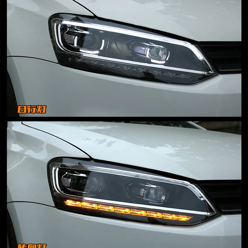 2 Pieces For VW POLO VENTO MK5  Headlight 2012-2018 Year With DRL Front Lamp Assembly Dynamic Turning Light