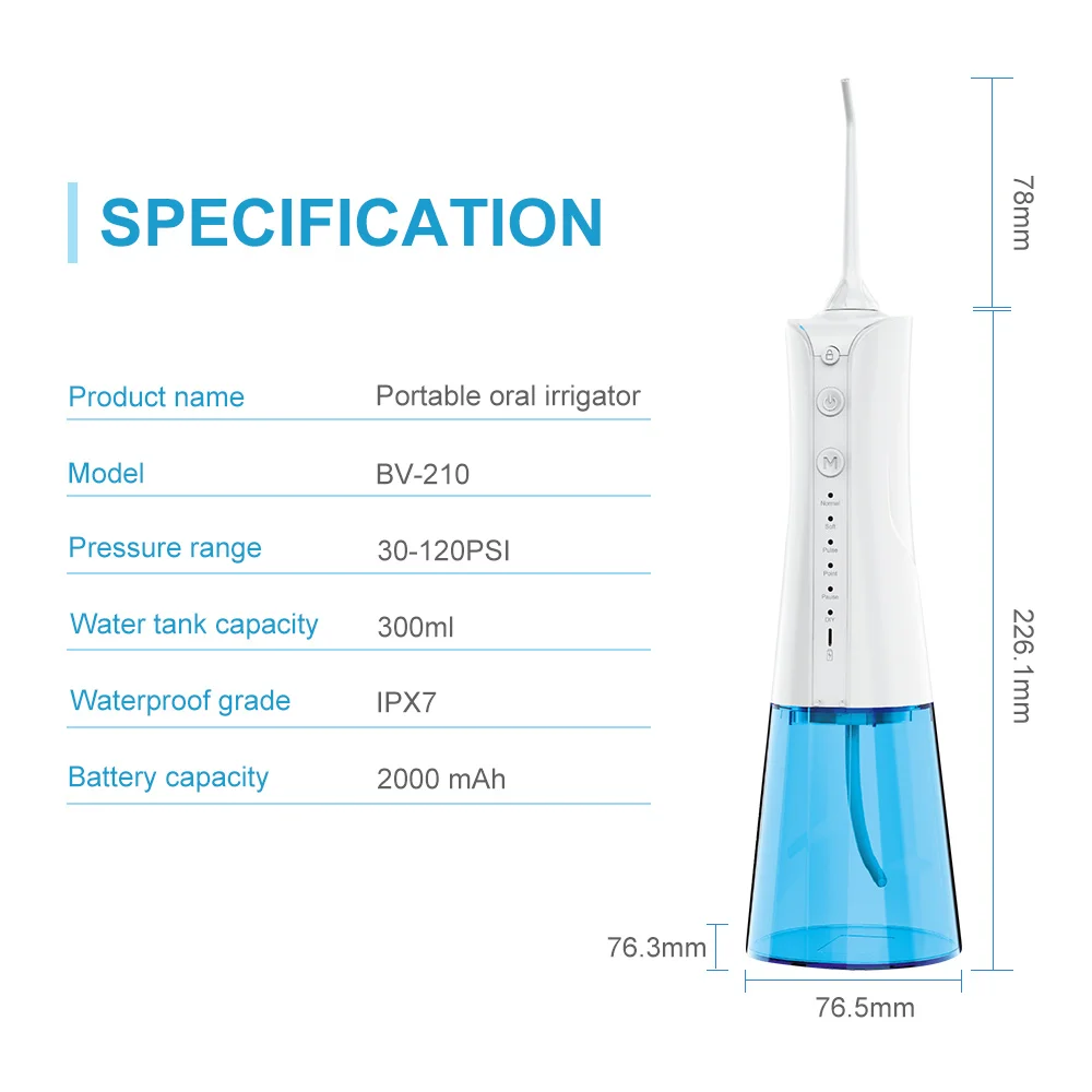 6 Modes Waterpick  Portable Teeth Cleaner Cordless Electric Water Flosser Oral Irrigator dental flosser for Travel Home Use