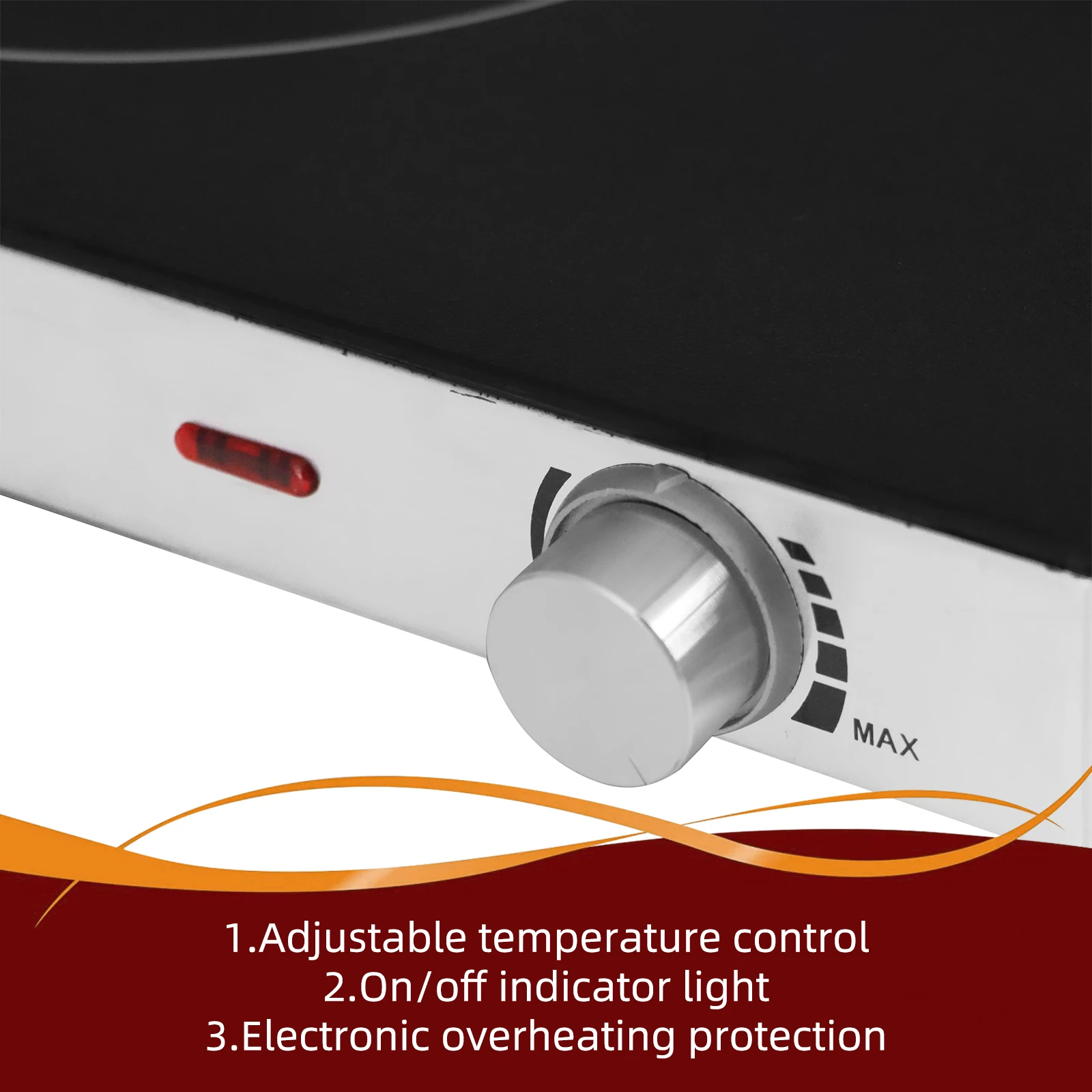 Customized portable electric glass single infrared ceramic cooker stove 2000W burner glass hob cooker cooktop for home