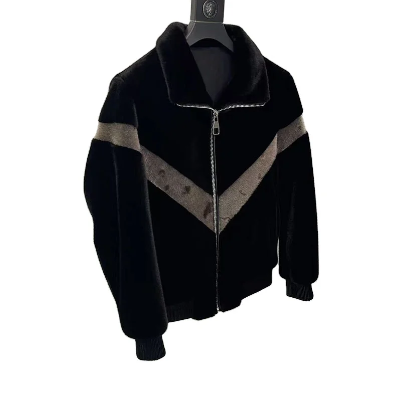 Outdoor Winter Custom Fashion Black Suede Hooded Jacket Black Faux Fur Jackets China