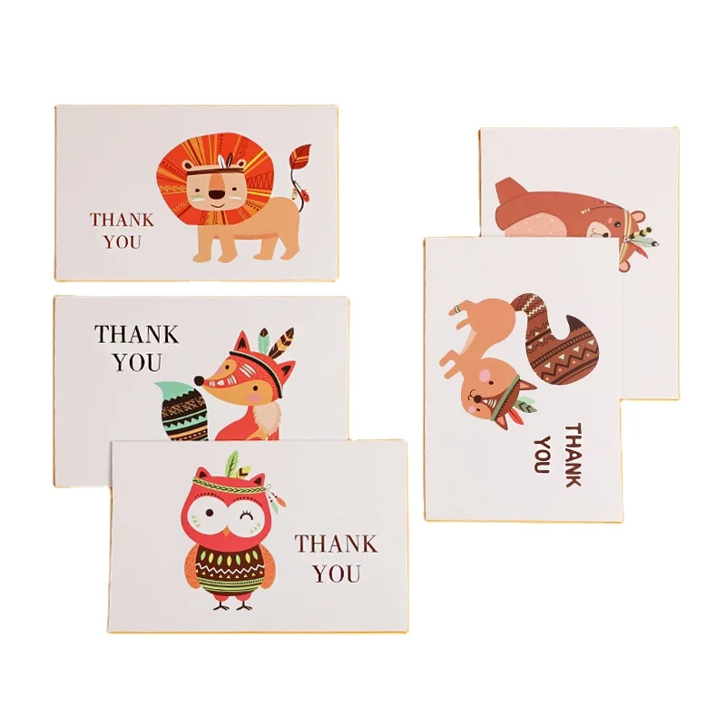 Manufacture Wholesale Lovely Adorable Cartoon Thank You Card Love Greeting Card Gift Card With Envelope