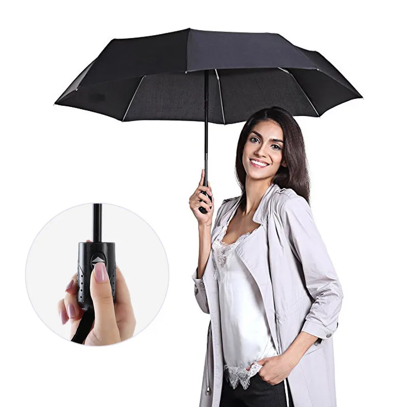 Low price 8k digital print folding umbrella single layer automatic open 3 fold umbrella with custom logo