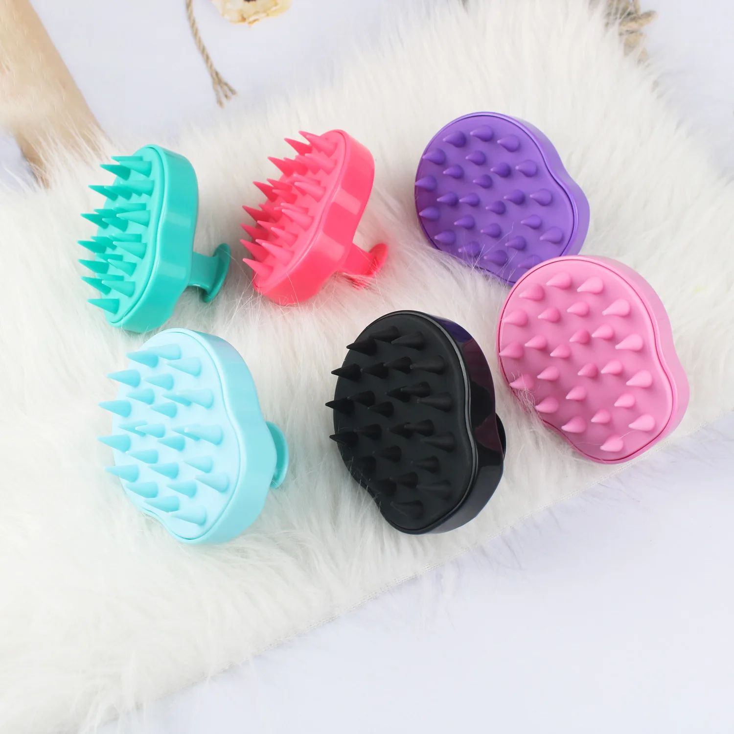 Plastic Silicone Massage Comb Clean The Scalp Thoroughly Scalp Massage Easy Foaming Head Massage Brush Shampoo Brush