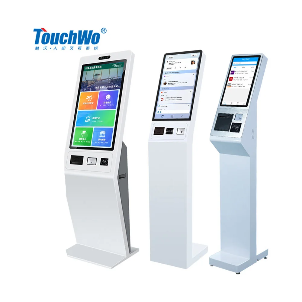 TouchWo custom made 15 inch 32inch touch screen window android 12 touch all in one self service kiosk with a4 scanner