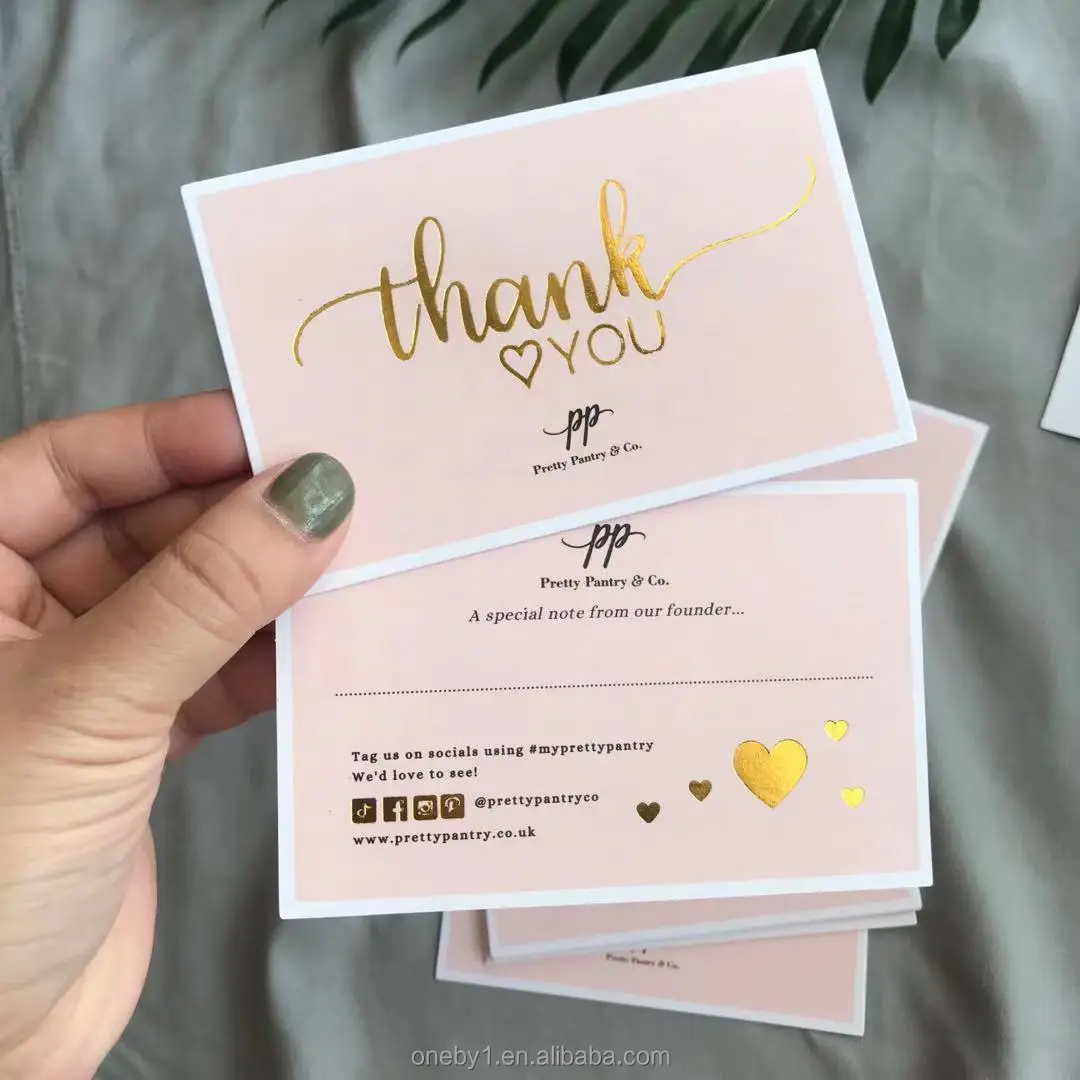 Low MOQ High quality Luxury custom metallic foil logo business card/postcard/wedding card/thank you card