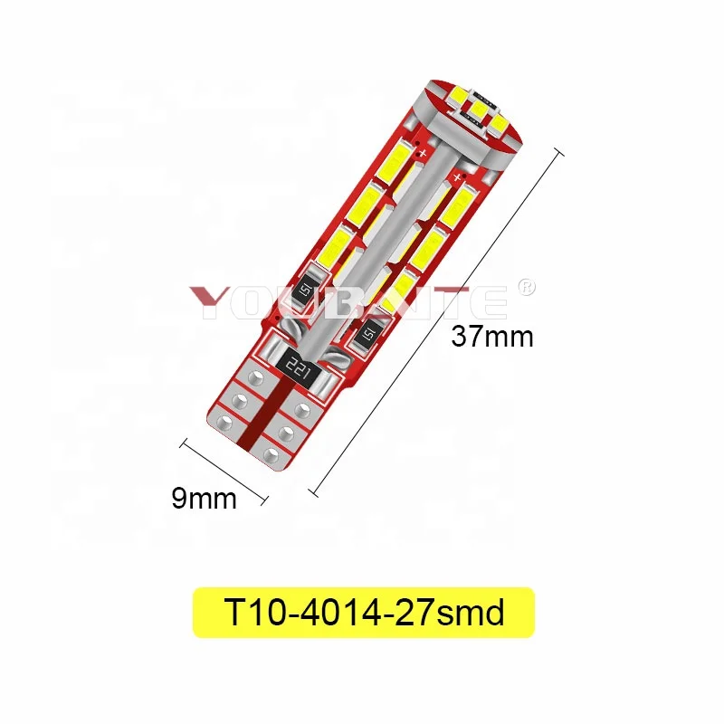 Automobile Lighting Led Car Light White 4014 27smd Canbus 12v 194 T10 Led Auto Led Bulb T10
