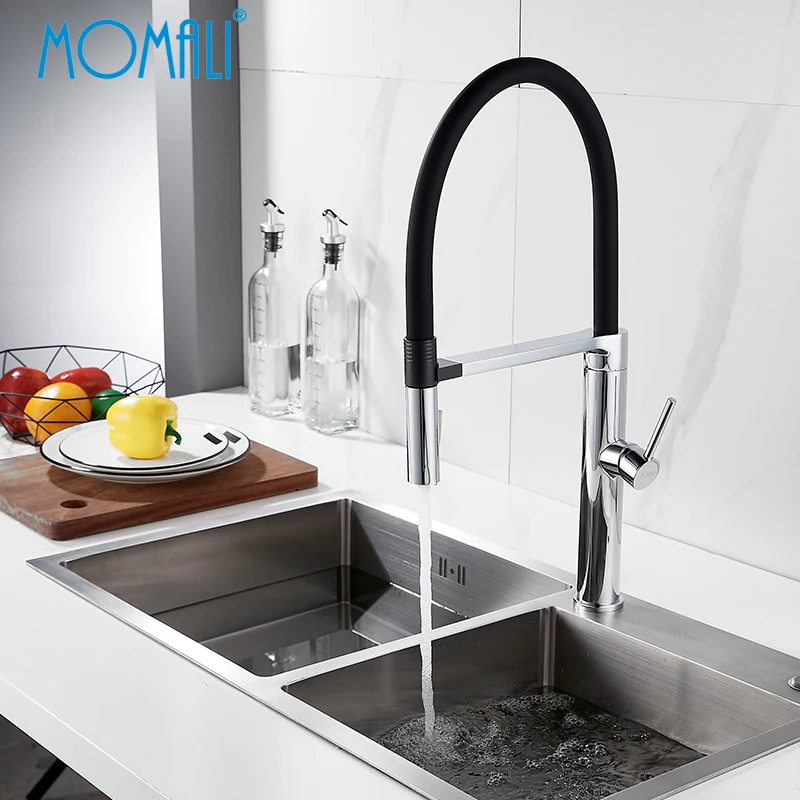 Momali 36 years for trust high brass content modern design luxury smart black kitchen faucet