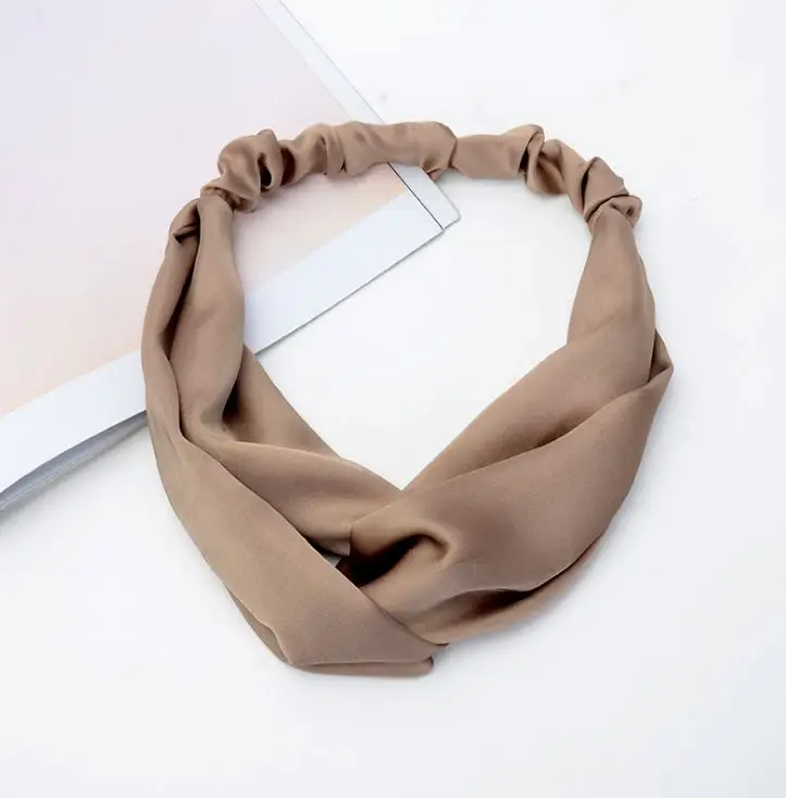 Elastic Hair Accessories Knotted Spa Makeup Headband Women Satin Fabric Hairband